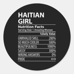Sticker Rond Haïti Nutrition Facts Haïti