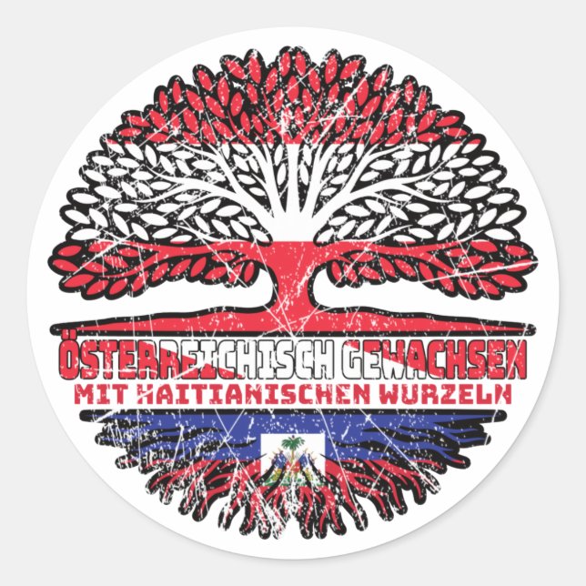 Sticker Rond Haitian Arbre autrichien (Devant)