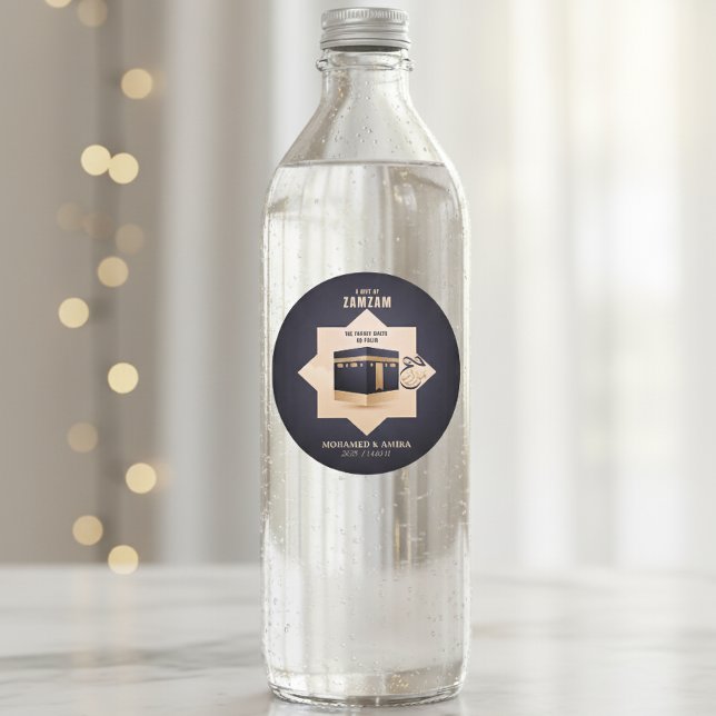 Sticker Rond Hajj Mabrur 2025 Cadeau Zamzam personnalisé 1446H (Créateur téléchargé)