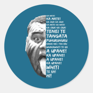 Sticker Rond Haka Nouvelle-Zélande Maori Nouvelle-Zélande Fans 
