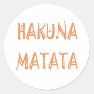 Sticker Rond Hakuna Matata - Art Tribal Africain