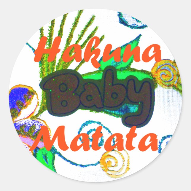 Sticker Rond Hakuna Matata Baby.png (Devant)