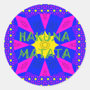 Sticker Rond Hakuna Matata Beautiful Amazing Design Colors