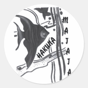 Sticker Rond Hakuna Matata Fish Art Imprimer