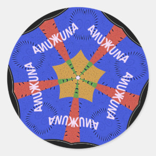 Sticker Rond Hakuna Matata Iridiscent bleu