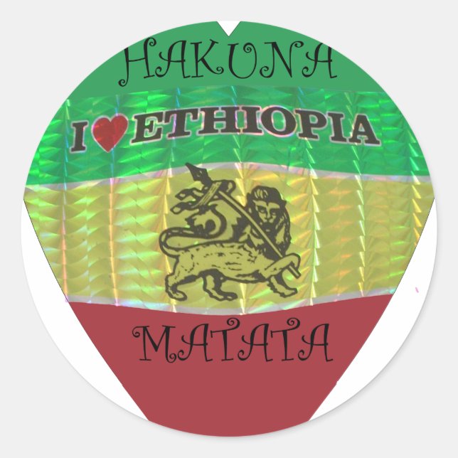 Sticker Rond Hakuna Matata J'aime les couleurs éthiopiennes.png (Devant)