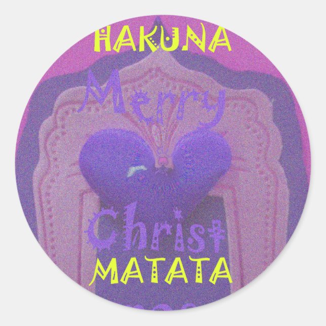 Sticker Rond Hakuna Matata Merry Christmas Love Design.jpg (Devant)