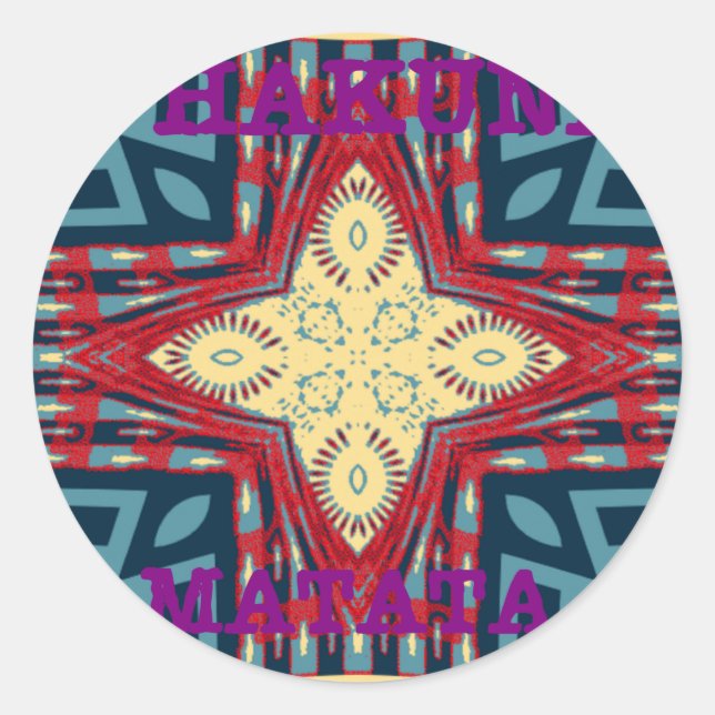 Sticker Rond Hakuna Matata Texte Hope Art Abstrait Design d'imp (Devant)