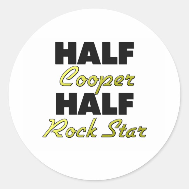 Sticker Rond Half Cooper Half Rock Star (Devant)