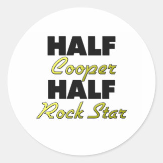 Sticker Rond Half Cooper Half Rock Star