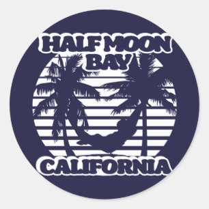 Sticker Rond Half Moon Bay Californie