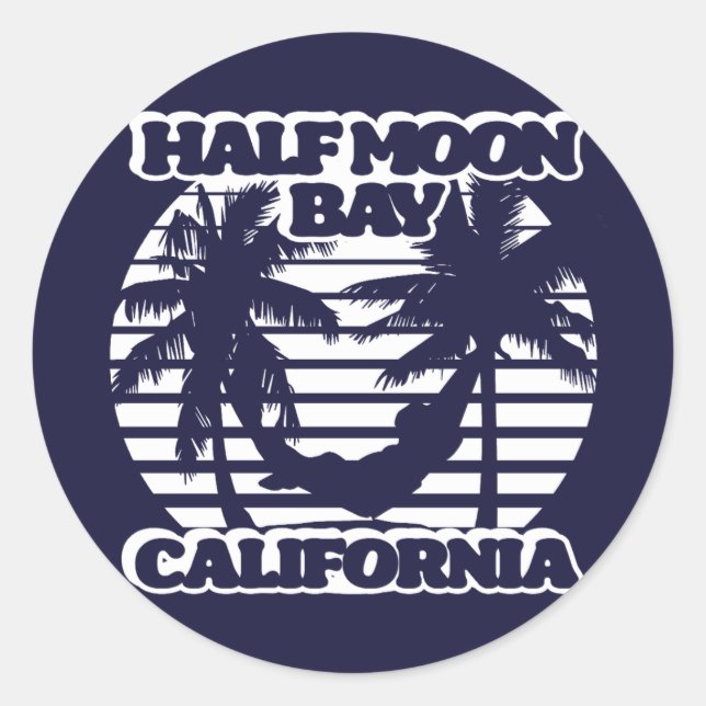 Sticker Rond Half Moon Bay Californie (Devant)