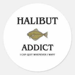 Sticker Rond Halibut Addict
