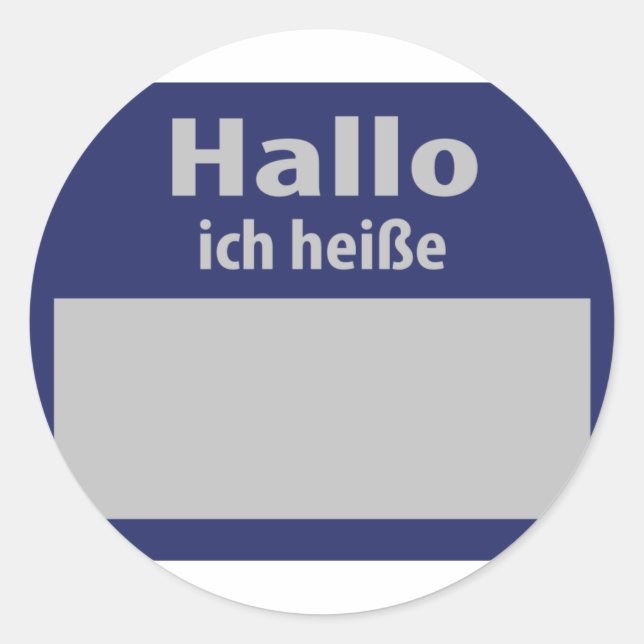 Sticker Rond hallo, symbole ich heisse (Devant)