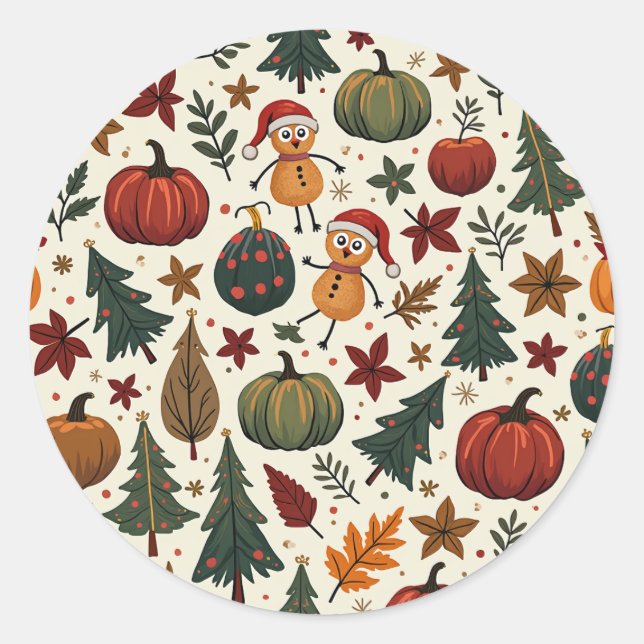 Sticker Rond hallothanksmas (Devant)