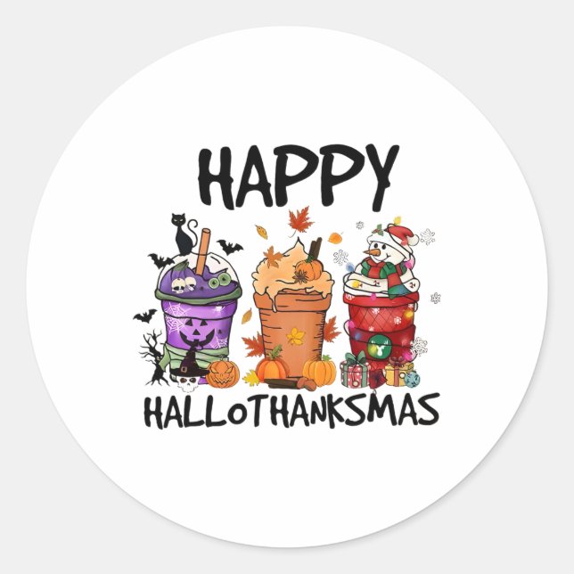 Sticker Rond Hallothanksmas heureux (Devant)