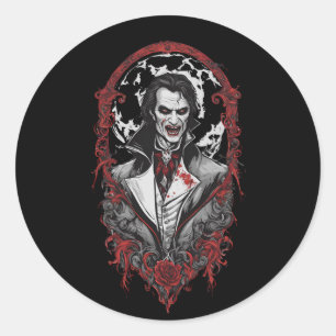 Sticker Rond Halloween 12 vampire, b, monstre effrayant, horreu