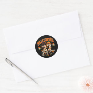 Sticker Rond Halloween 27 Saison Effrayante Varsity Chat Noir