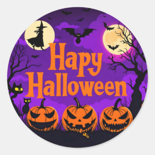 Sticker Rond Halloween amusant et heureux