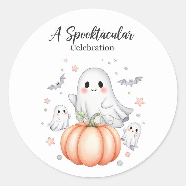Sticker Rond Halloween amusant Ghoost (Devant)