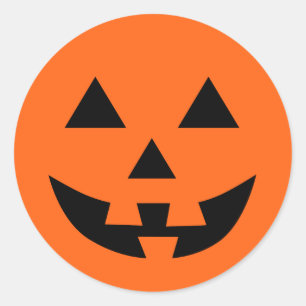 Sticker Rond Halloween amusant Jack O’Lantern Face
