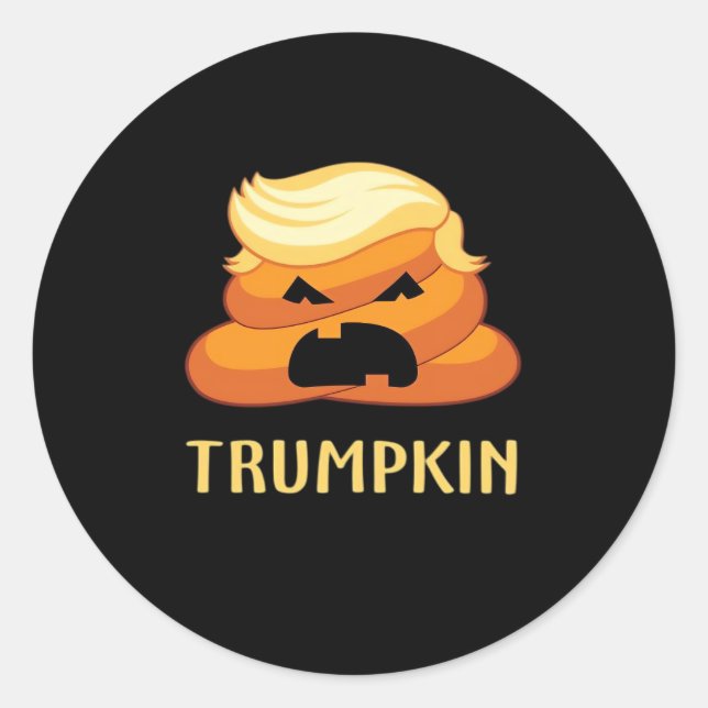 Sticker Rond Halloween amusant pour Trumpkin Poop (Devant)