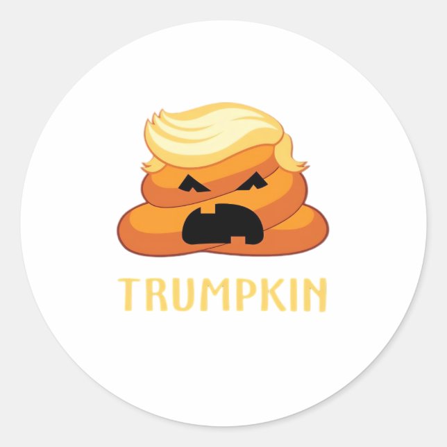 Sticker Rond Halloween amusant pour Trumpkin Poop (Devant)