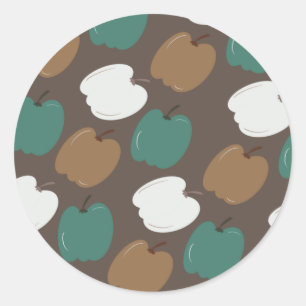 Sticker Rond Halloween automne citrouilles ton terre