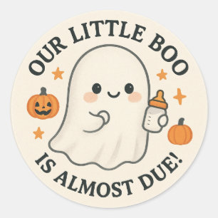 Sticker Rond Halloween Baby shower Notre Petit Bois A Presque D