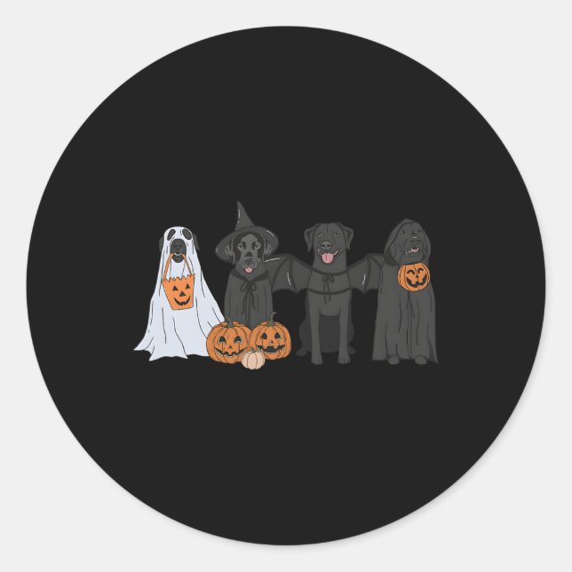 Sticker Rond Halloween Black Labrador (Devant)