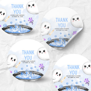 Sticker Rond Halloween bleu C'est un Baby shower garçon