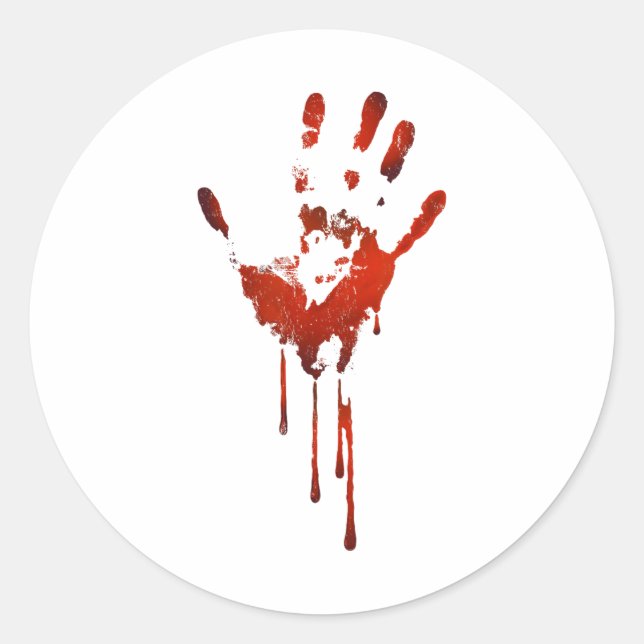 Sticker Rond Halloween Bloody Hand Imprimer costume Zombie (Devant)