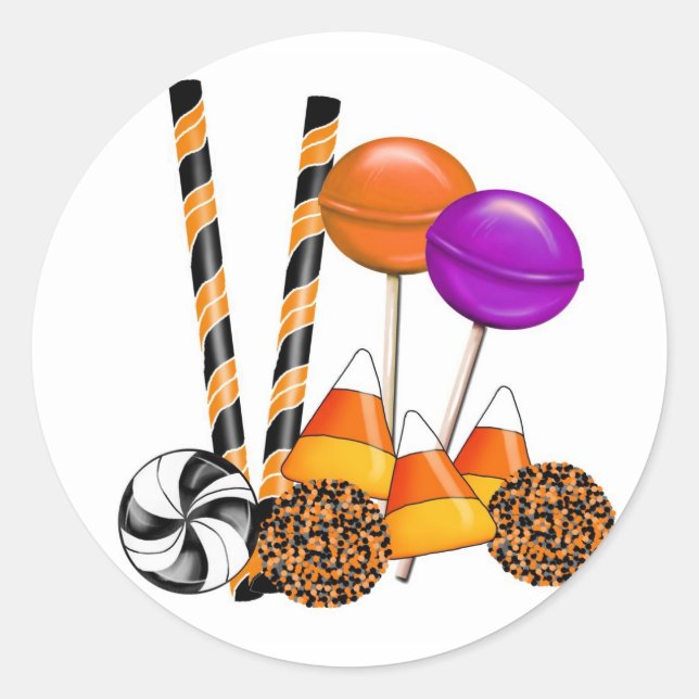 Sticker Rond Halloween bonbon Trick Ou Traiter Lollipop bonbon  (Devant)