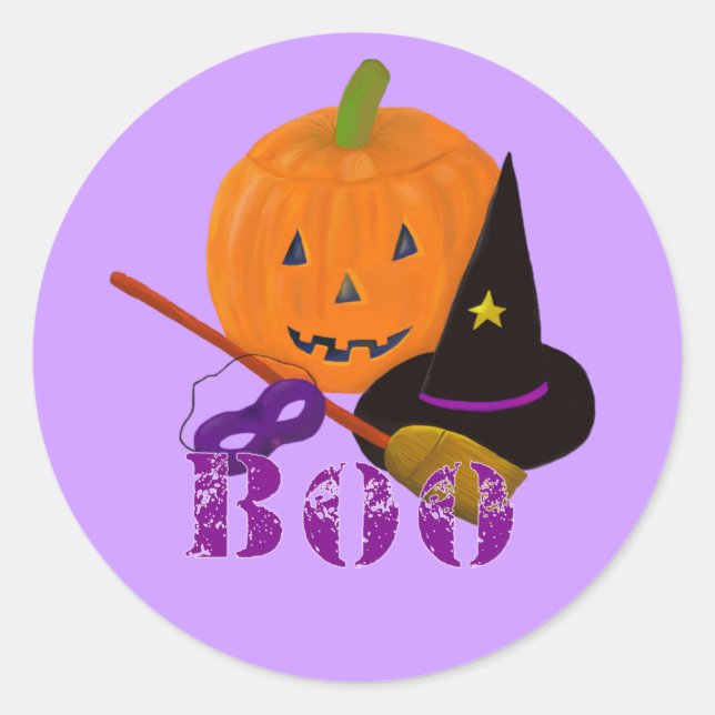 Sticker Rond Halloween BOO ! (Devant)