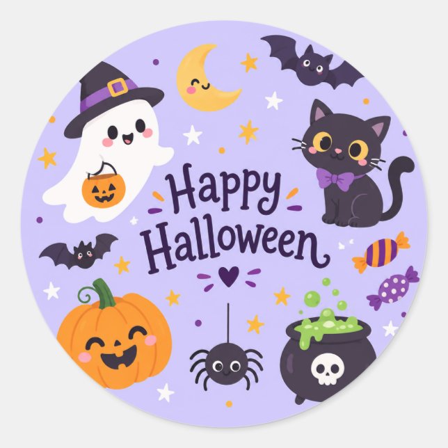 Sticker Rond halloween boo (Devant)