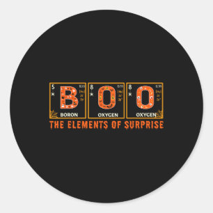 Sticker Rond Halloween BOO Principaux éléments de la science su
