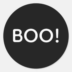 Sticker Rond Halloween BOO ! Sac cadeau de typographie simple