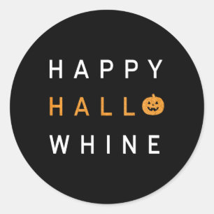 Sticker Rond Halloween branché Happy Hello Whine