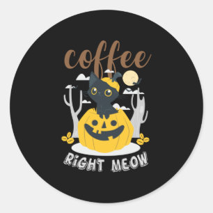 Sticker Rond Halloween café juste Meow Anniversaire