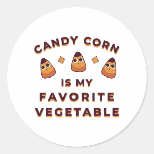 Sticker Rond Halloween Candy Corn