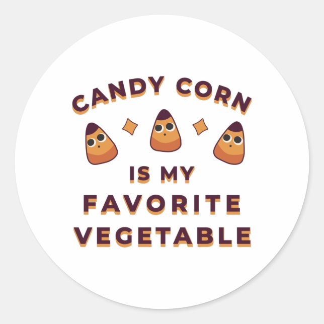 Sticker Rond Halloween Candy Corn (Devant)