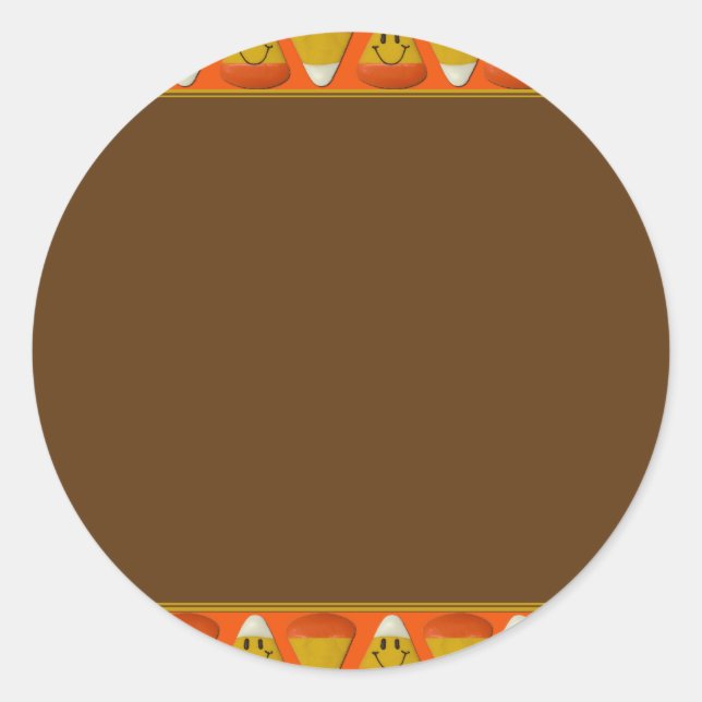 Sticker Rond Halloween Candy Corn (Devant)