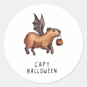 Sticker Rond Halloween Capybara