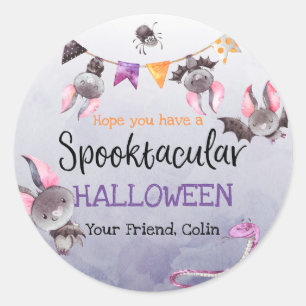 Sticker Rond Halloween chauves-souris joyeuses Halloween