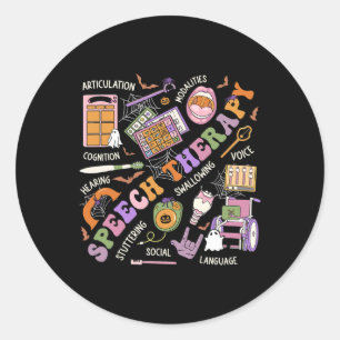 Sticker Rond Halloween Chemise Thérapie vocale Halloween Cute G