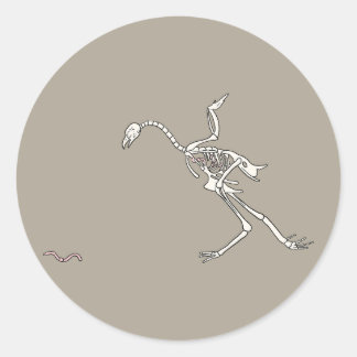 Sticker Rond Halloween Chicken Skeletal