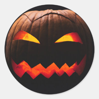 Sticker Rond Halloween citrouille