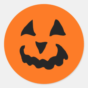 Sticker Rond Halloween Citrouille