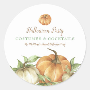 Sticker Rond Halloween Citrouille automne