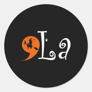 Sticker Rond Halloween Comma La Kamala Harris Présidentielle